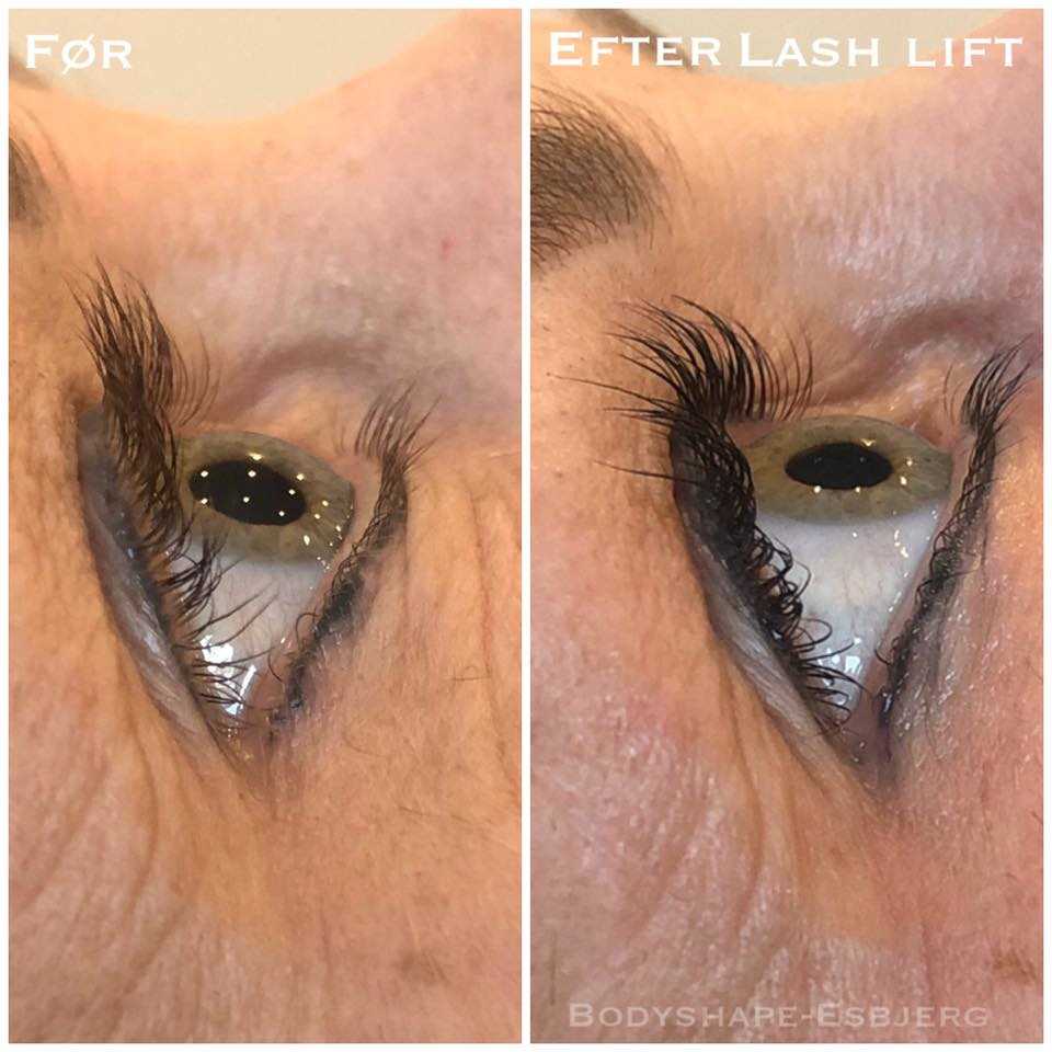 Lashlift før-efter